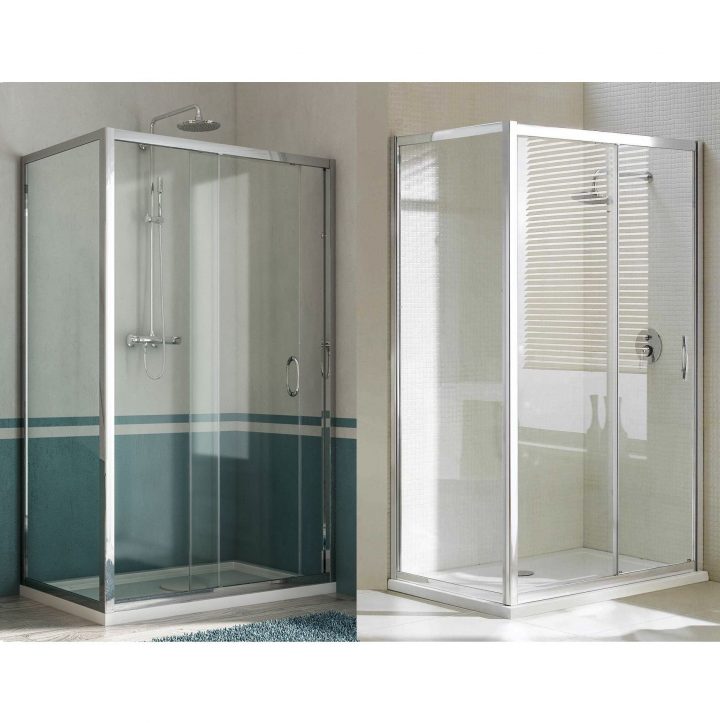 Cabine De Douche, Paroi Fixe Et Porte Coulissante H185 Ou 198 Cm Profilé En  Aluminium, Verre Trempé 6 Mm Opaque Ou Transparent, Disponible En pour Cabine De Douche 70X120
