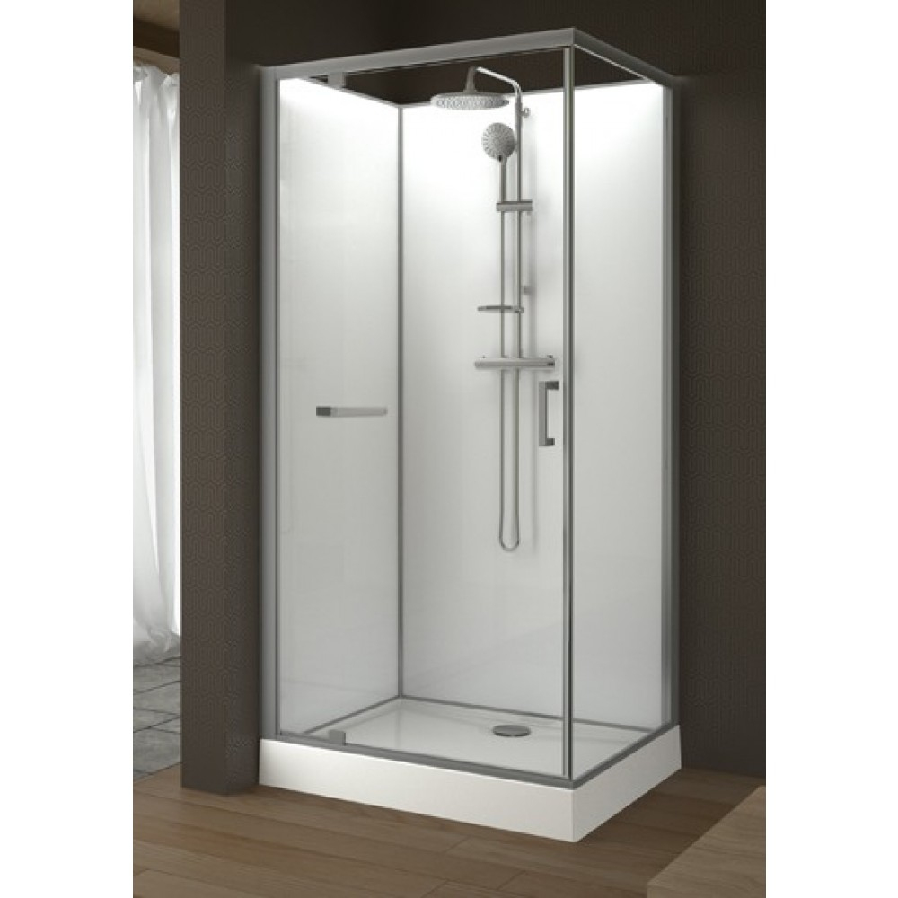 Cabine De Douche Rectangulaire - 120 X 80 Cm Porte Pivotante - Kara Leda  Sur Bricozor destiné Installer Une Cabine De Douche