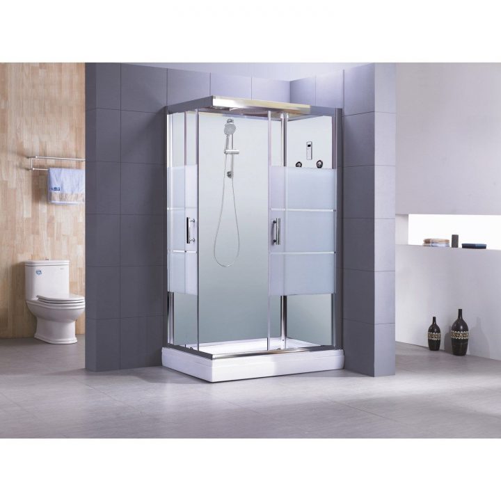 Cabine De Douche Rectangulaire 120X80 Cm, Optima2 Blanche avec Paroi De Douche 120X80