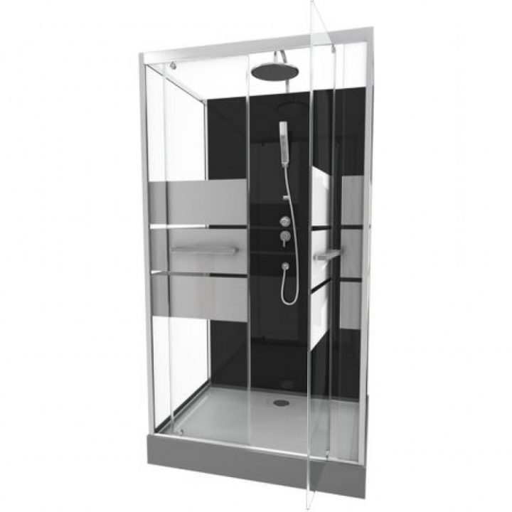 Cabine De Douche Study – 110X80 – Porte Pivotante Aurlane Sur Bricozor avec Cabine De Douche 110X80
