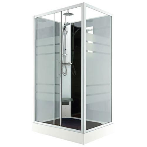 Cabine De Douche 'Thermo' Gauche 120 X 90 Cm avec Siège De Douche Rabattable Brico Dépôt