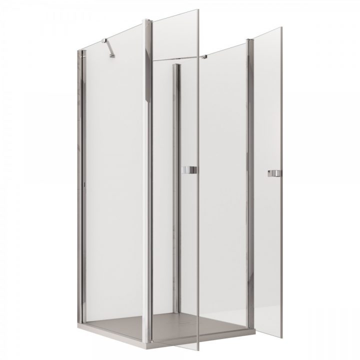 Cabine De Douche Trois Côtés Angulaire H195 Cm Porte De Carré Cristal 6Mm  Transparent Dobla serapportantà Cabine De Douche 70X120