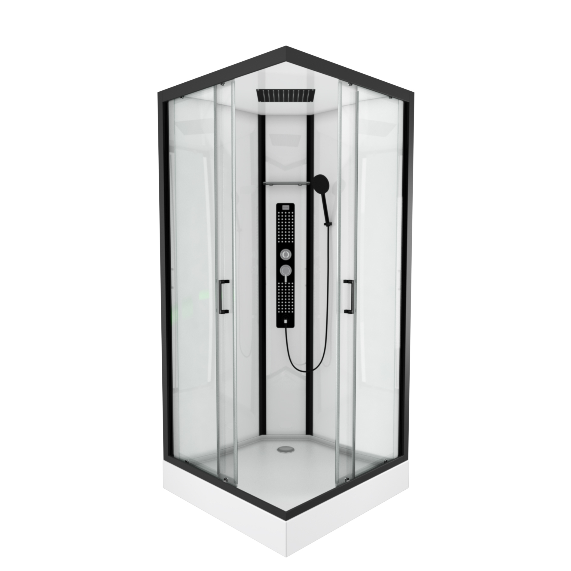 Cabine De Douche Urban Carrée 90 X 90 X 230 Cm Aurlane - Mr.bricolage intérieur Cabine De Douche 85X85