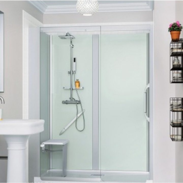 Cabine Douche Kinemagic Sérénité Haute – Porte Coulissante Kinedo Sur  Bricozor serapportantà Cabine De Douche Avec Siege