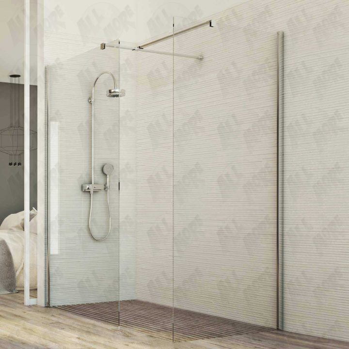 Cabine Douche Paroi 70X120 Cm En Verre Transparent 8Mm Mod. Walk In Corner  H198 à Cabine De Douche 70X120
