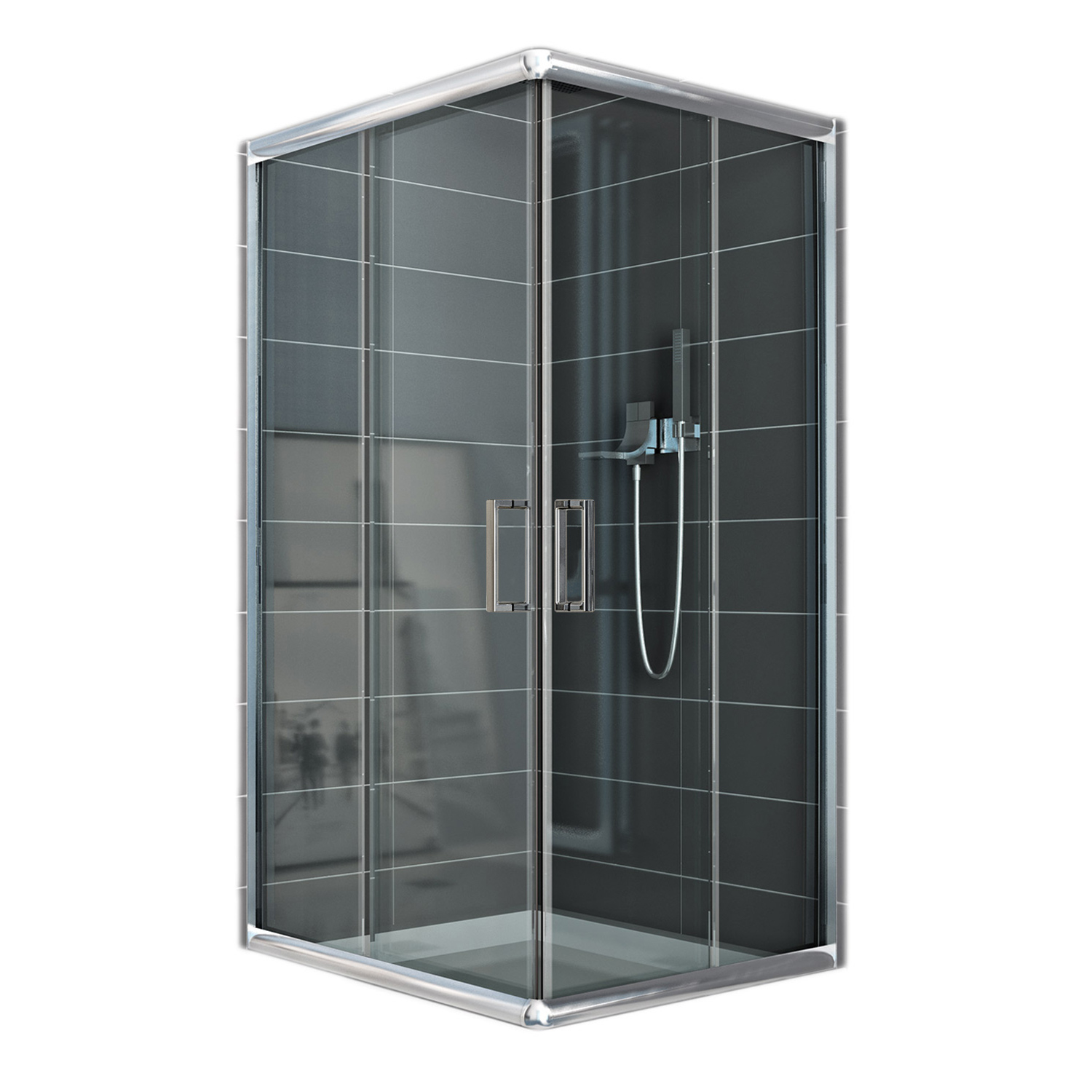 Cabine Paroi Douche 80X100 H185 Transparent 6Mm Mod. Alabama à Receveur De Douche 70X100