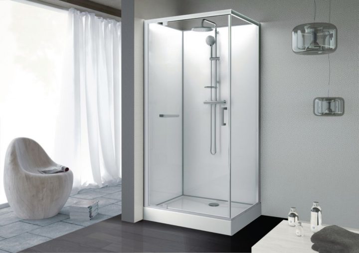 Cabine Rectangle Kara 120 X 80 Cm, Porte Pivotante, Verre Transparent  Avantage, Fond Blanc Réf. L11Ka8R0601 tout Paroi De Douche 120X80