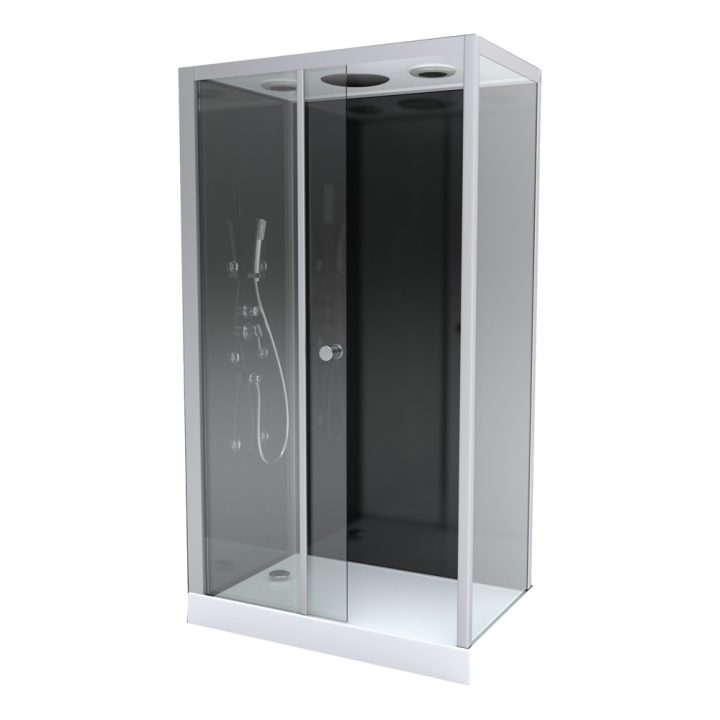 Cabine Rectangulaire Black Zen dedans Cabine De Douche Bricorama