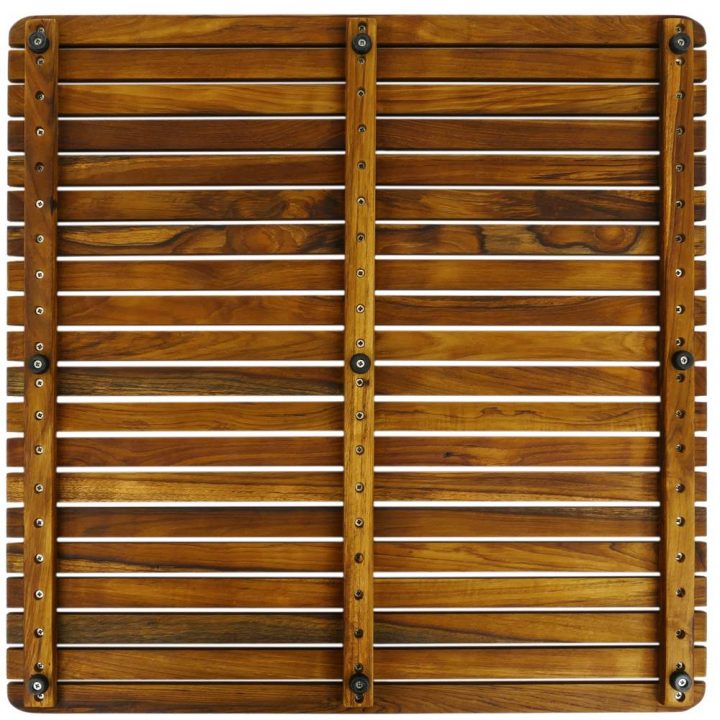 Caillebotis De Douche En Bois De Teck Certifié 71 X 71 Cm pour Douche Caillebotis Bois
