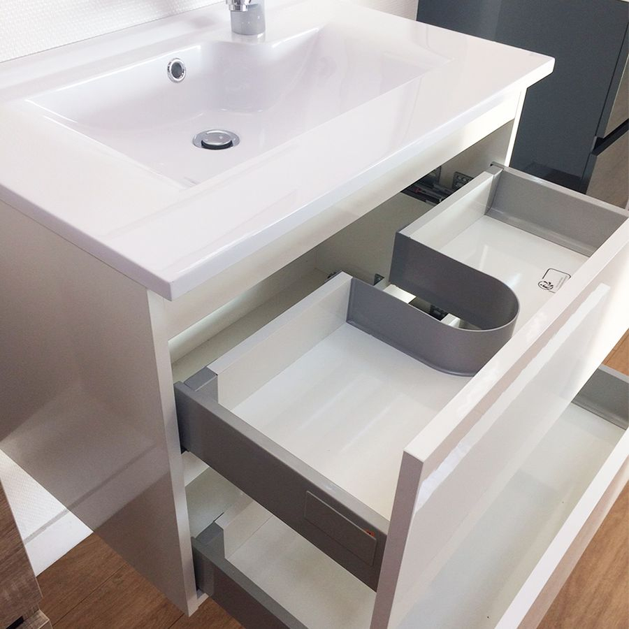 Caisson Simple Vasque Rosaly 70 - Blanc Brillant concernant Meuble Salle De Bain 120 Cm Simple Vasque