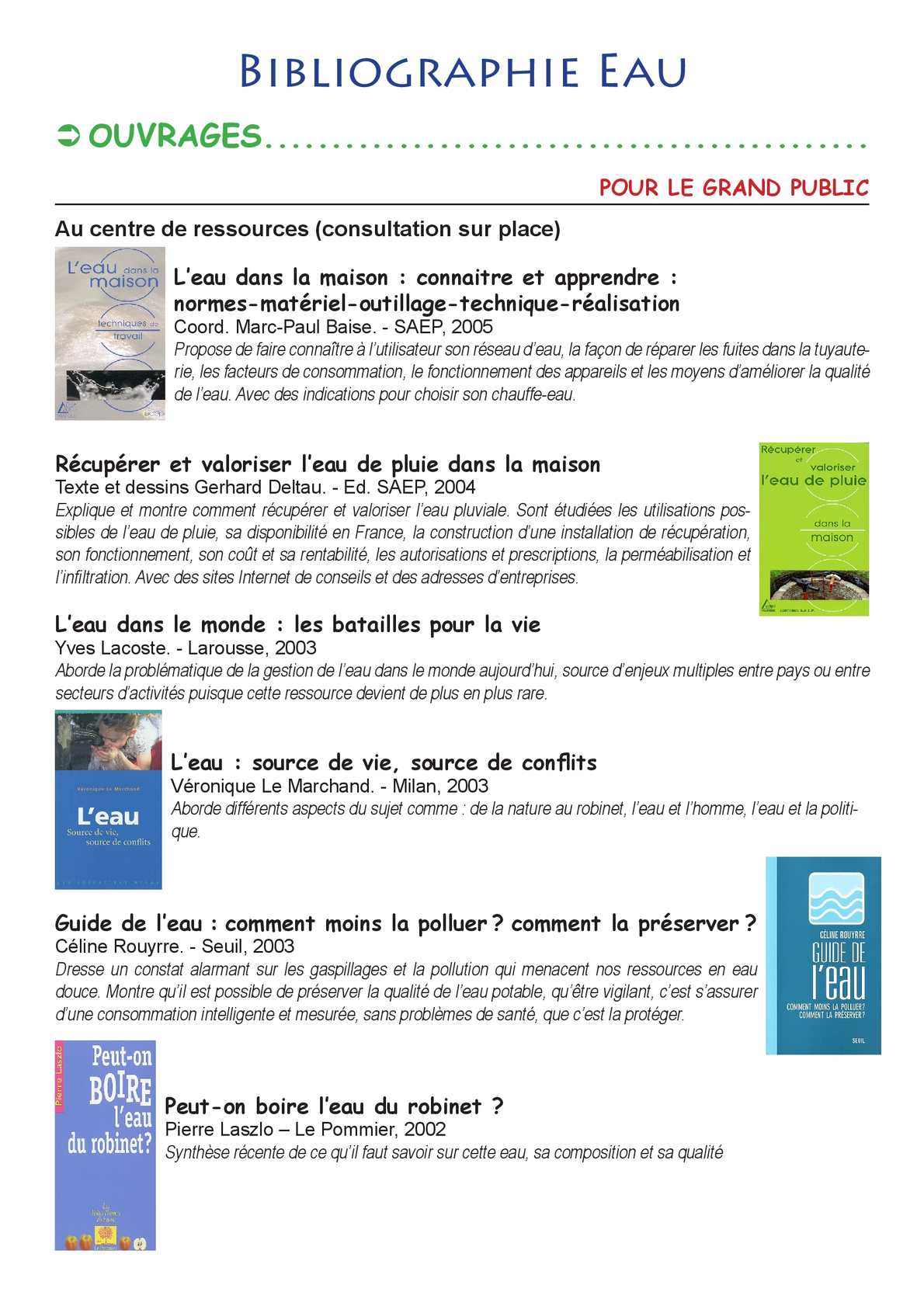 Calaméo - Biblio Eau Carine intérieur Composition De L Eau Du Robinet