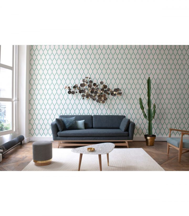 Canapé 210 Tissu Chiné Beige Foncé Red Edition avec Meuble Derriere Canapé