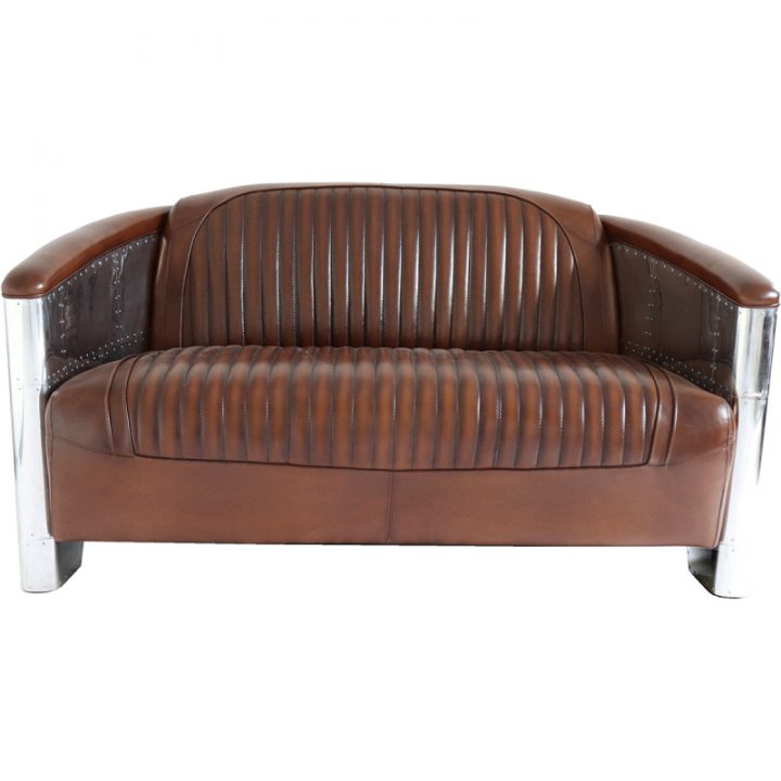 Canapé Club Aviateur Dc3 Alu Cuir Vintage 2 Places. Everart dedans Canapé Club Canapé Club Aviateur Dc3 Alu Cuir Vintage 2 Places. Everart dedans Canapé Club