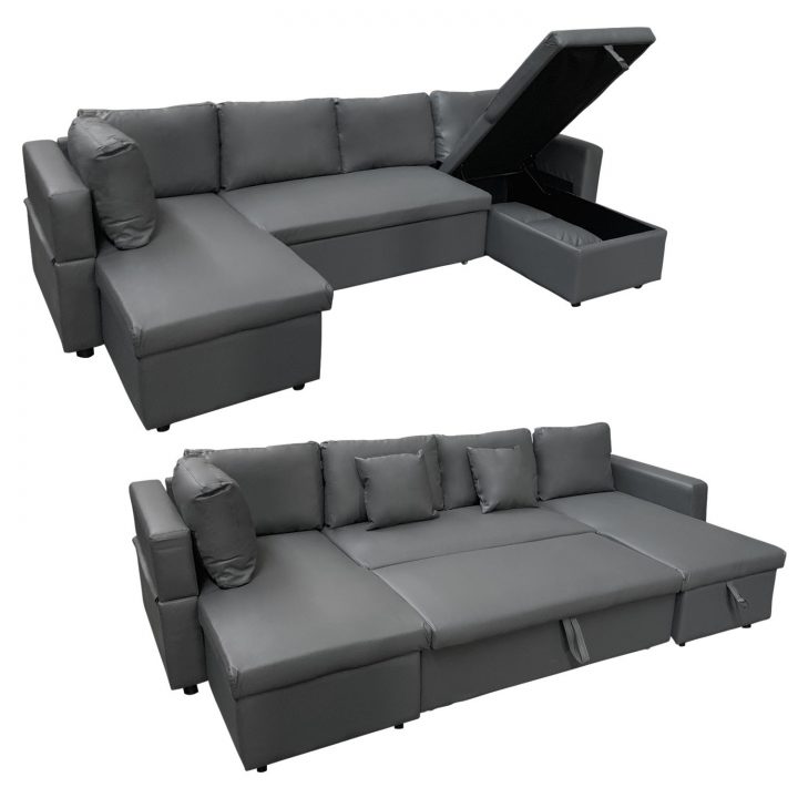 Canapé Convertible Panoramique 4 Places Simili-Cuir Gris à Canapé Panoramique 10 Places Canapé Convertible Panoramique 4 Places Simili-Cuir Gris à Canapé Panoramique 10 Places