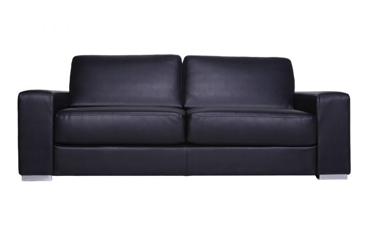 Canapé Cuir Convertible Rapido 3 Places Noir Vintage encequiconcerne Destockage Canape Convertible Rapido