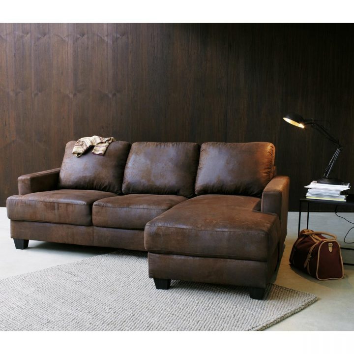 Canapé D'Angle Droit 3/4 Places En Suédine Marron pour Canapé D'Angle Suzie Canapé D'Angle Droit 3/4 Places En Suédine Marron pour Canapé D'Angle Suzie