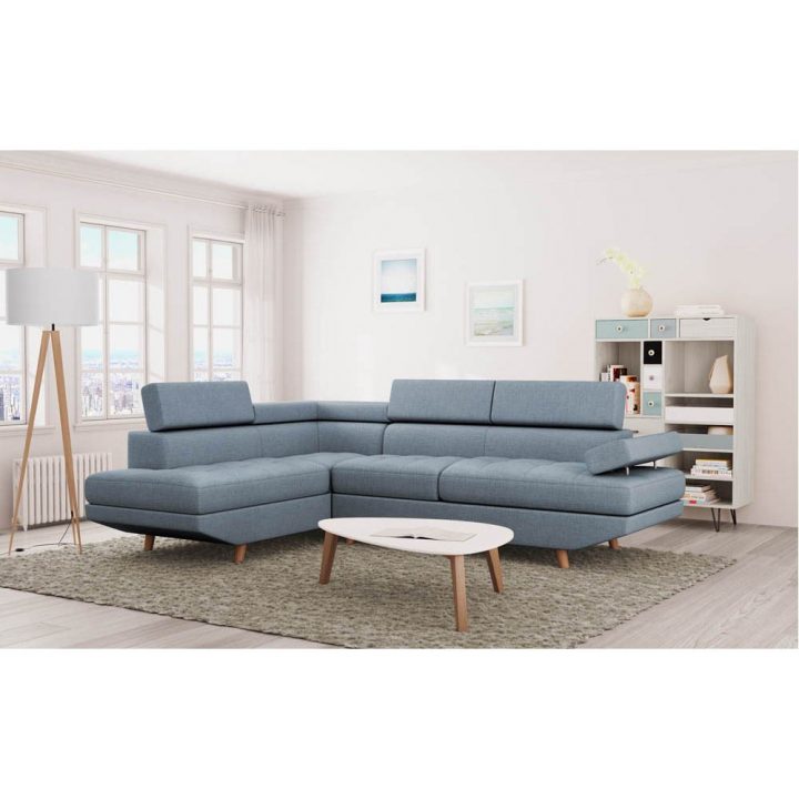 Canapé D’angle Gauche 4 Places Scandinave Bleu – Canapé pour Canapé Gonflable Gifi Canapé D’angle Gauche 4 Places Scandinave Bleu – Canapé pour Canapé Gonflable Gifi