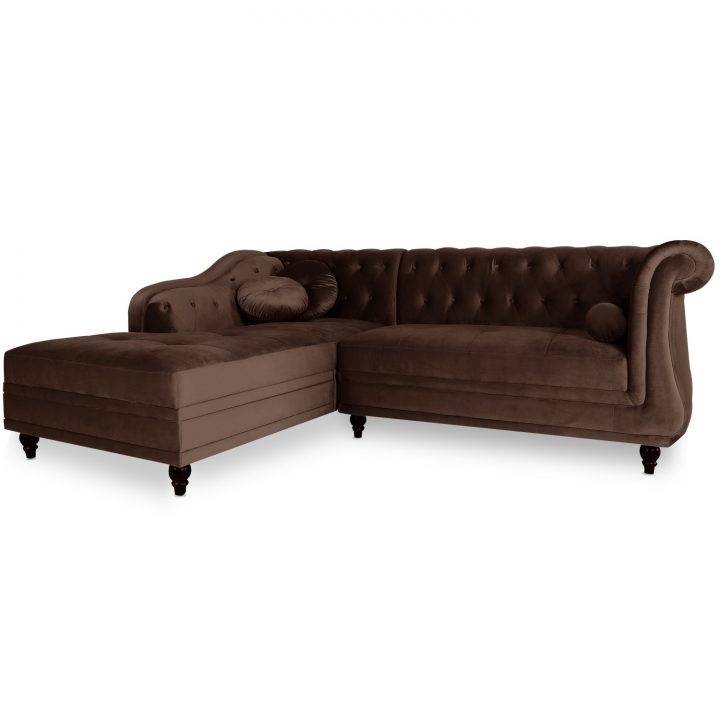 Canapé D'Angle Gauche Empire Velours Marron Style Chesterfield pour Canape Velour Marron Canapé D'Angle Gauche Empire Velours Marron Style Chesterfield pour Canape Velour Marron