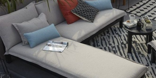 Canapé De Jardin En Bois Blooma Pontine Noir Pas Cher avec Blooma Salon De Jardin