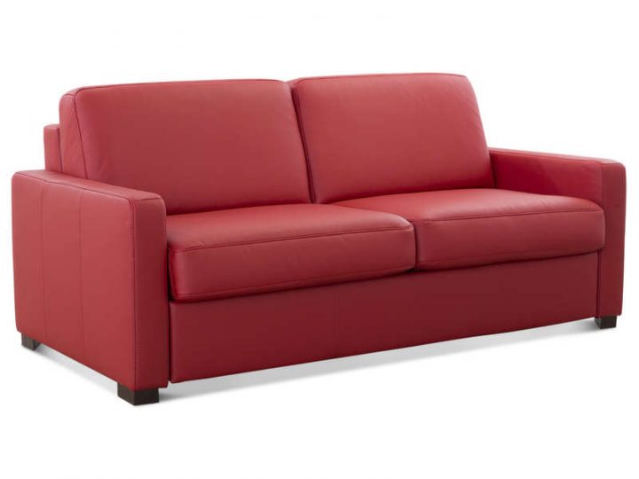 Canapé Droit Convertible 2 Places En Cuir Comfort Bultex dedans Canape Divalit Canapé Droit Convertible 2 Places En Cuir Comfort Bultex dedans Canape Divalit