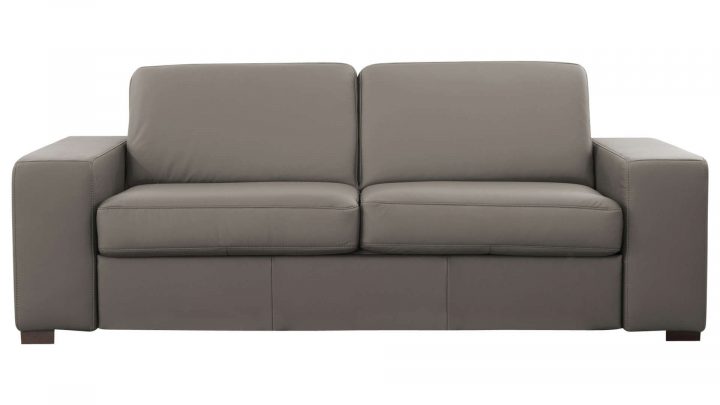 Canapé Droit Convertible 3 Places En Cuir Comfort Bultex à Canape Divalit