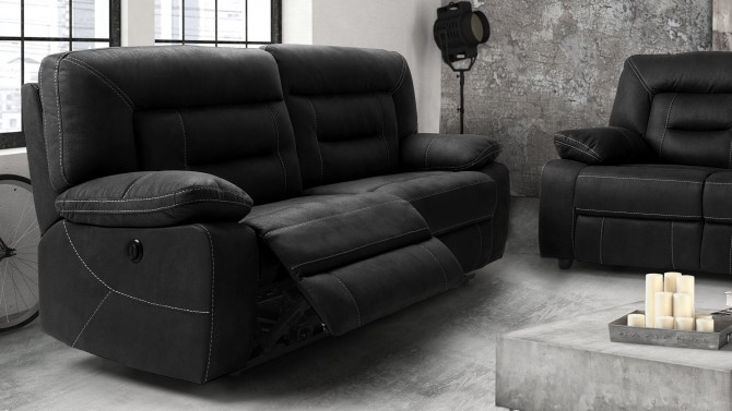 Canapé Relax Électrique Tissu Nubuck Gris 3 Places Adana pour Canapé Cuir Relax Électrique 3 Places Cuir Center Canapé Relax Électrique Tissu Nubuck Gris 3 Places Adana pour Canapé Cuir Relax Électrique 3 Places Cuir Center