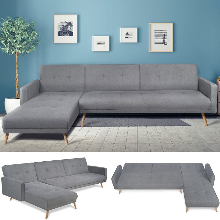 Canapé Scandinave Convertible Gris 3 Places | Id Market intérieur 3 Suisses Canapé D'Angle
