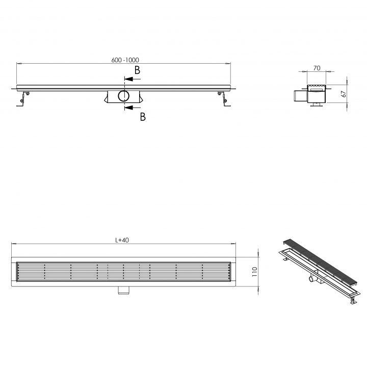 Caniveau De Sol De Qualité Supérieure H01 Pour Douche Avec avec Diametre Evacuation Douche