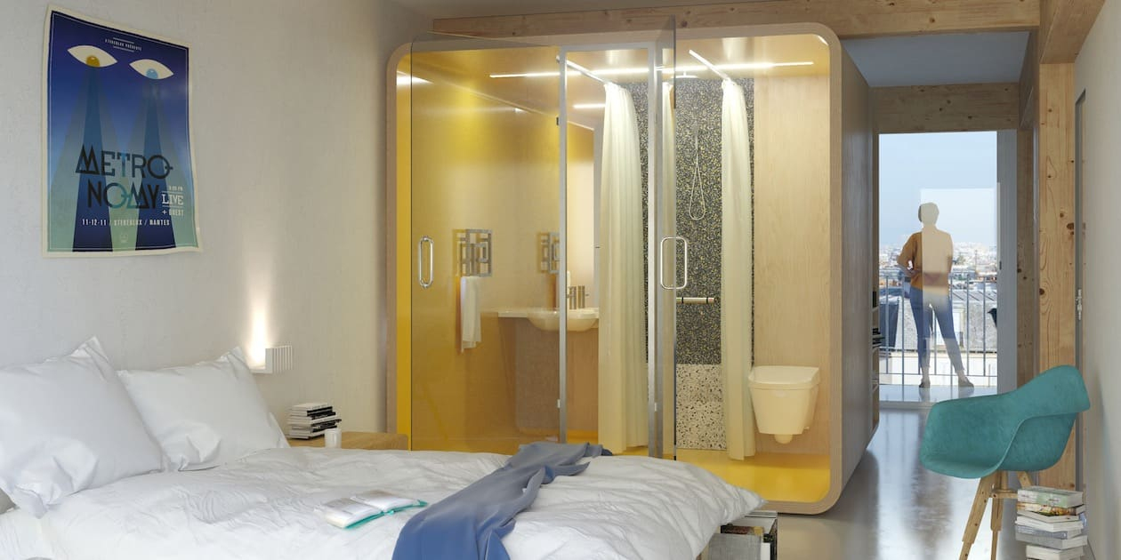 Capable : Une Salle De Bains « Capsule » Prête À Habiter encequiconcerne Salle De Bain Préfabriquée