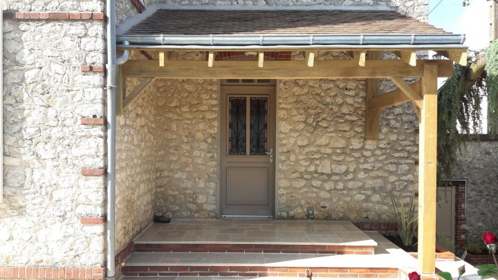 Carport Et Auvent intérieur Auvent Terrasse Bois Et Tuiles