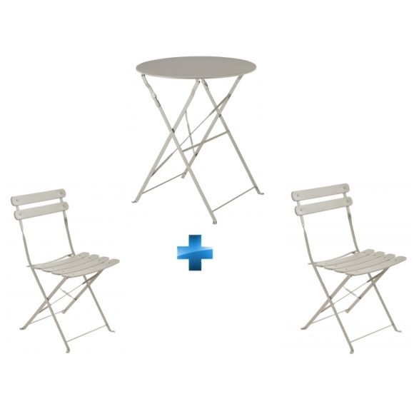 Carrefour – Ensemble Table Bistrot Ronde Pliante + 2 pour Table De Jardin Pliante Carrefour