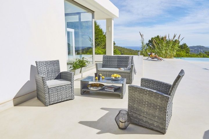 Carrefour Salon Bas Madang 4 Pièces Gris Pas Cher – Salon concernant Salon De Jardin Pas Cher Carrefour