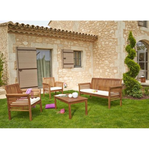 Carrefour – Salon De Jardin Hanoï – 1 Table Basse + 1 Sofa serapportantà Canapé De Jardin Pas Cher