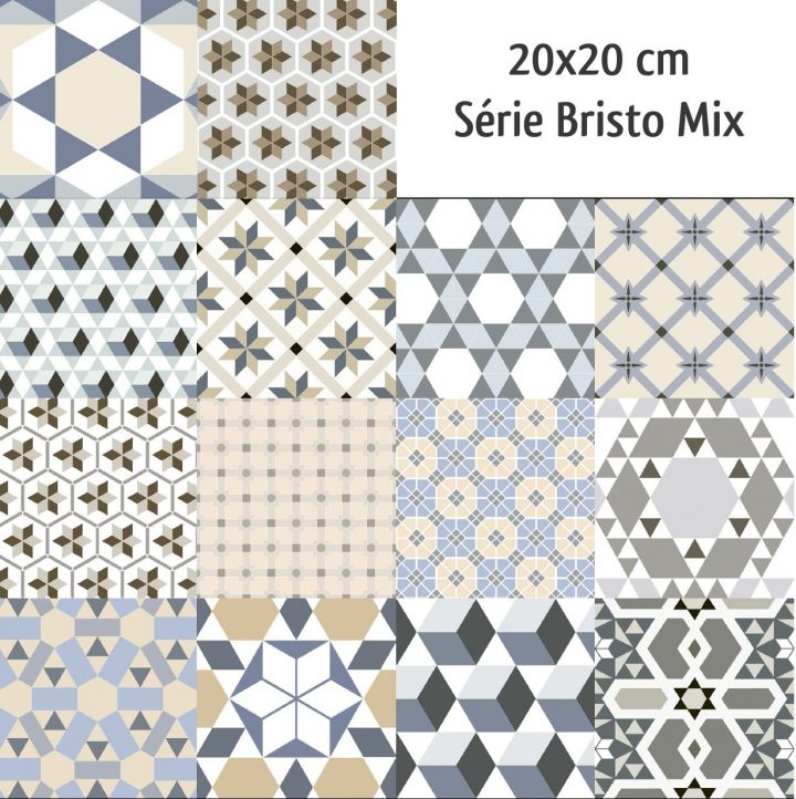 Carrelage Imitation Ciment Mix 20X20 Cm Bristo – 1M² avec Carrelage Imitation Carreaux De Ciment Castorama