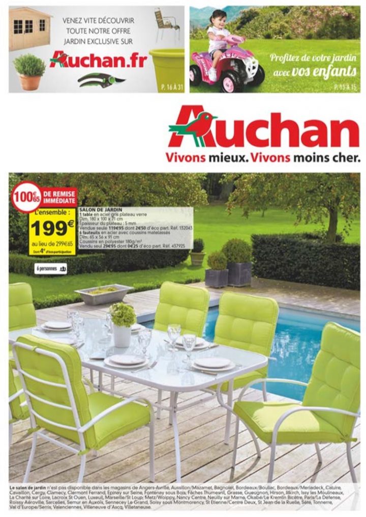 Catalogue Auchan Jardin Au 28 Avril 2015 – Catalogue Az tout Salon De Jardin Auchan