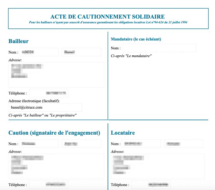 Caution Solidaire Pour Un Bail De Location: Acte, Durée destiné Caution Pour Un Meublé