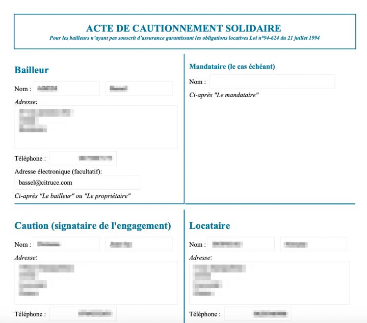 Caution Solidaire Pour Un Bail De Location: Acte, Durée destiné Caution Pour Un Meublé