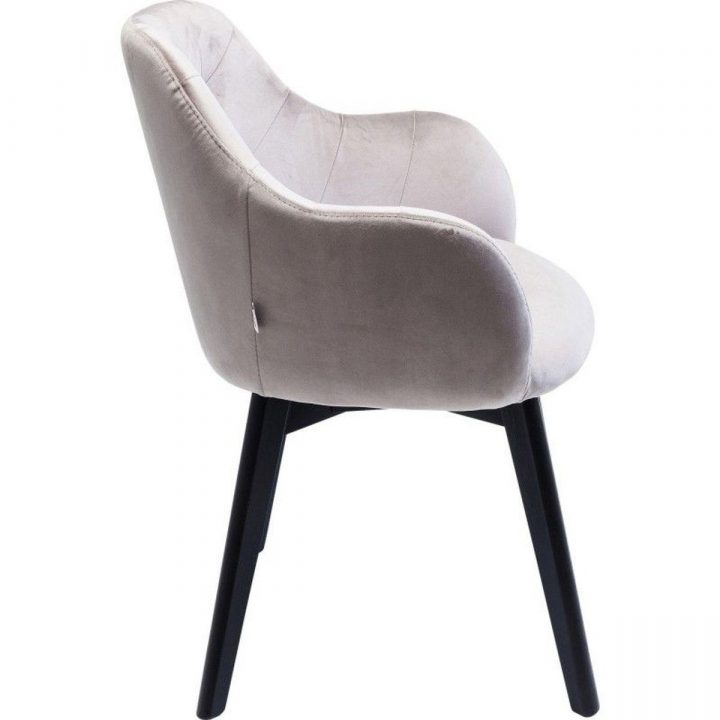 Chaise Avec Accoudoirs Lady Pieds Noirs Gris Argenté Kare encequiconcerne Fauteuil Salle À Manger Accoudoirs