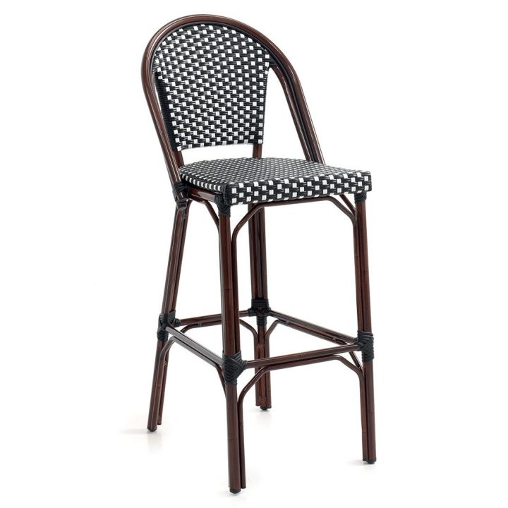 Chaise Bistrot De Bar En Rotin Noir Et Blanc Typiquement encequiconcerne Chaise Bistrot But