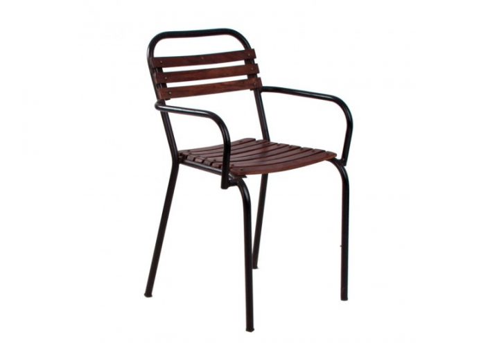 Chaise Bistrot Industriel Atelier En Noir Avec Accoudoir dedans Chaise Industriel