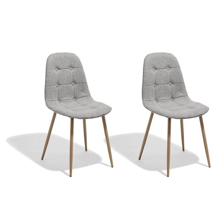 Chaise Carolina Gris Clair X 2 – Chaise – Salle À Manger tout Chaise Chilienne Gifi