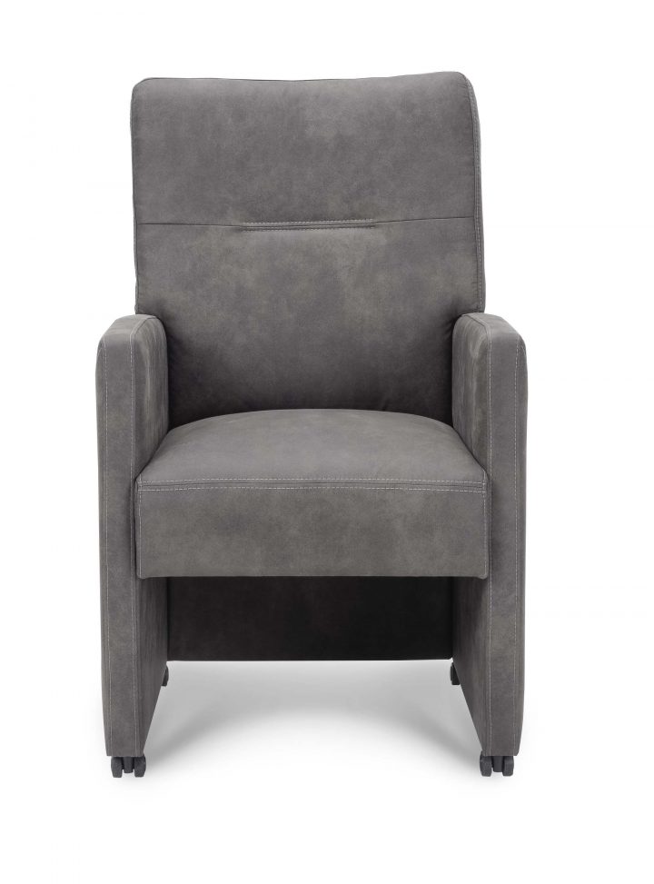 Chaise Carrera – Chaise Avec Accoudoirs En Tissu Gris, Sur avec Fauteuil Salle À Manger Accoudoirs
