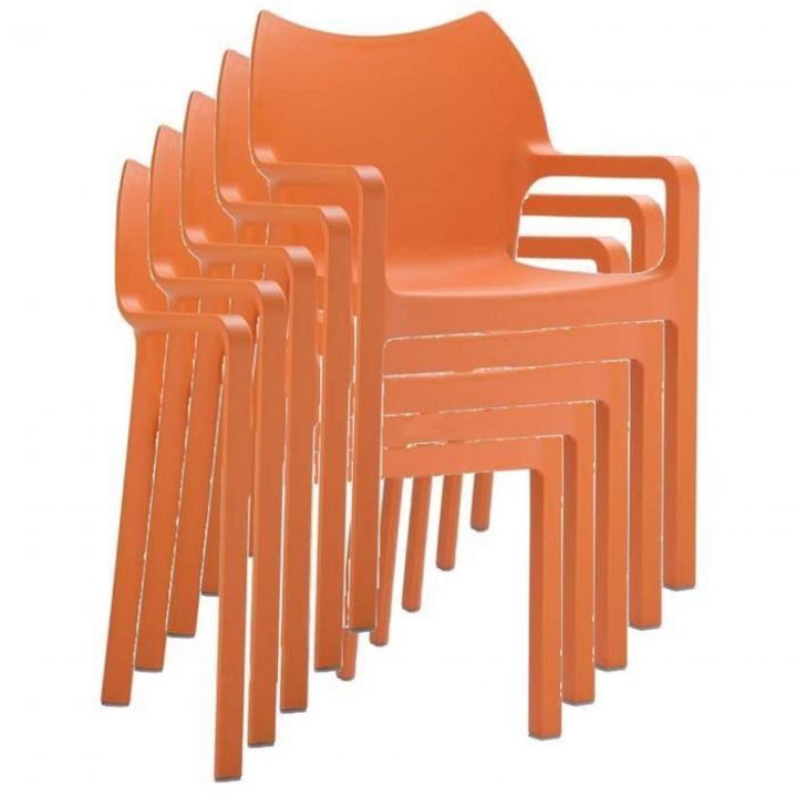 Chaise De Jardin Empilable En Plastique, Orange – Achat serapportantà Chaise De Jardin Pliante Pas Cher