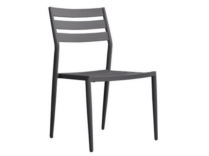 Chaise De Jardin Empilable Gabin Aluminium Gris Anthracite destiné Chaise De Jardin Hesperide