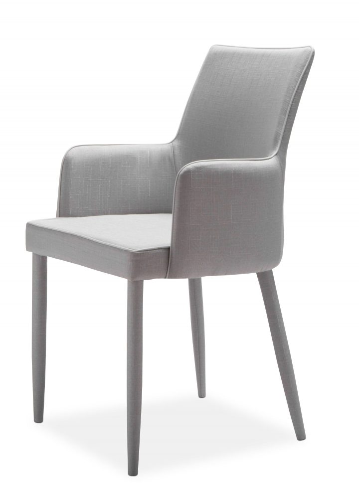 Chaise De Salle À Manger Design En Tissu Gris (Lot De 4 dedans Soldes Chaises Salle A Manger