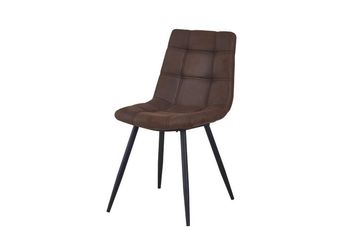 Chaise De Salle À Manger Moderne En Tissu Marron (Lot De 2) Stacy destiné Promo Chaises Salle Manger