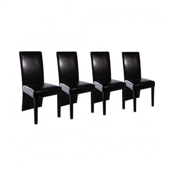 Chaise Design Bois Noir (Lot De 4)Pu serapportantà Chaise Salle A Manger Pas Cher Lot De 4