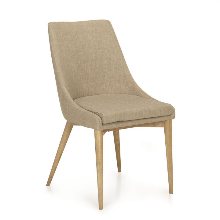 Chaise En Hévéa Et Frêne Beige Esprit Retro Beige – Abby serapportantà Chaise De Salle A Manger Alinea