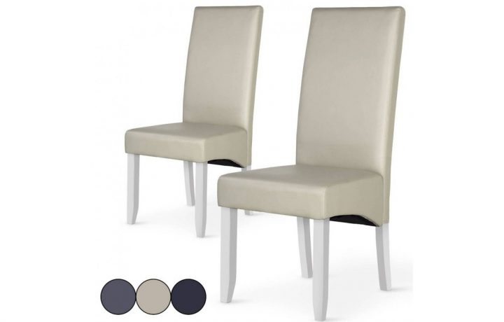 Chaise En Simili Cuir Haut Dossier – Lot De 2 tout Chaise Haut Dossier Salle A Manger Chaise En Simili Cuir Haut Dossier – Lot De 2 tout Chaise Haut Dossier Salle A Manger