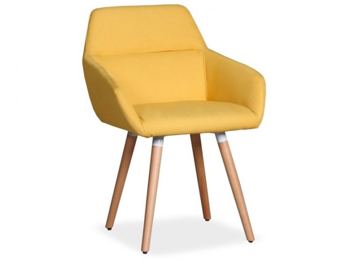 Chaise / Fauteuil Scandinave Frida Tissu Jaune – Vente De pour Chaises Conforama